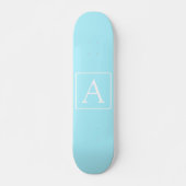 Simple Sky Blue Monogram Skateboard (Vorne)
