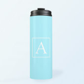 Simple Sky Blue Monogram Thermosbecher