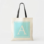 Simple Sky Blue Monogram Tragetasche (Vorne)