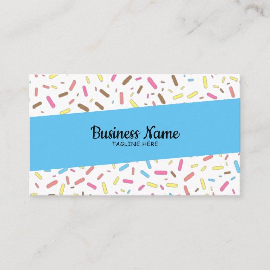Simple Sky Blue Sprinkles Zuckerguss Ice Cream Sho Visitenkarte (Vorderseite)