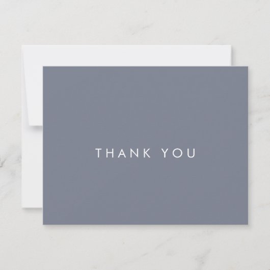 Simple Slate Blue Gray Wedding Dankeschön Card Dankeskarte (Vorderseite)