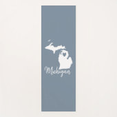 Simple Slate Blue Michigan Zuhause Staaten Map Yogamatte (Vorderseite)