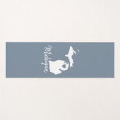 Simple Slate Blue Michigan Zuhause Staaten Map Yogamatte (Vorderseite (Horizontal))