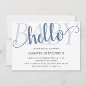 Simple Slate Hello Baby | Dusty Blue Script Dusche Einladung (Vorderseite)
