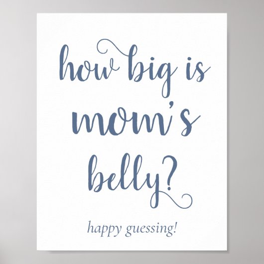 Simple Slate Mommys Belly | Dusty Blue Guessing Poster (Vorne)