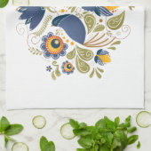 Simple Slavic Folk Bluebird Art Geschirrtuch (Gefaltet)