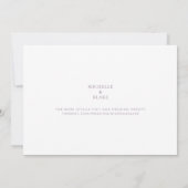 Simple Sleek Lavender Monogram Wedding Rettete The Save The Date (Rückseite)