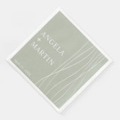 Simple Sleek Lines Dusty Sage Paper Dinner Napkins Serviette (Ecke)