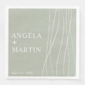 Simple Sleek Lines Dusty Sage Paper Dinner Napkins Serviette (Vorderseite)