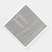 Simple Sleek Lines Silver Gray Serviette (Ecke)