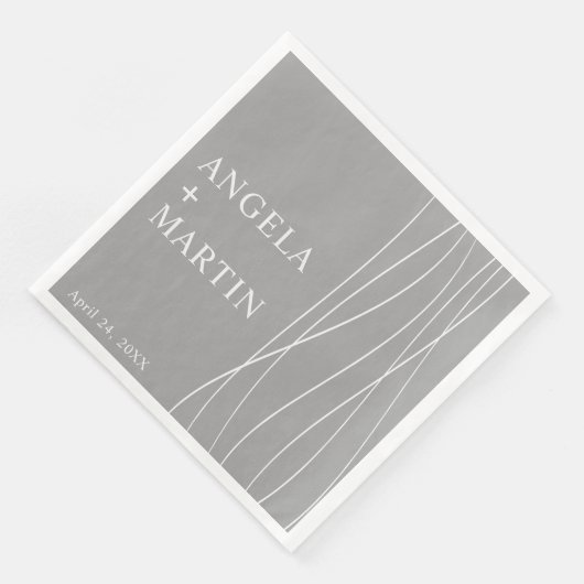 Simple Sleek Lines Silver Gray Serviette (Ecke)