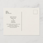 Simple Sleek Monogram Beige Save the Date Hochzeit Postkarte (Rückseite)