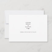 Simple Sleek Monogram Black Wedding Rett Date II (Rückseite)