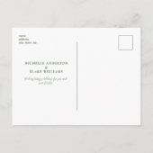 Simple Sleek Monogram Christmas Postkarte (Rückseite)