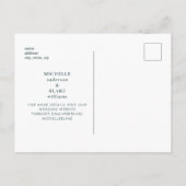 Simple & Sleek Monogram Emerald Save the Date Ankündigungspostkarte (Rückseite)