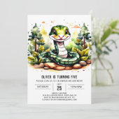 Simple Snake Celebration Birthday Einladung (Stehend Vorderseite)