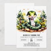 Simple Snake Celebration Birthday Einladung (Vorne/Hinten)