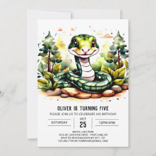 Simple Snake Celebration Birthday Einladung