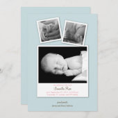 Simple Snapshots Baby Birth Announcement (Blau) Ankündigung (Vorne/Hinten)