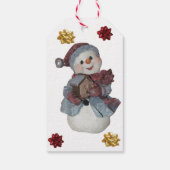 Simple Snow Woman w/Birdhouse Weihnachtsgeschenk T Geschenkanhänger (Rückseite)