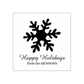 Simple Snowflake Family Name Script Holiday Gummistempel (Prägung)
