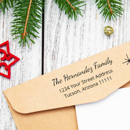 Simple Snowflake Family Weihnachten Rücksendeadres Permastempel