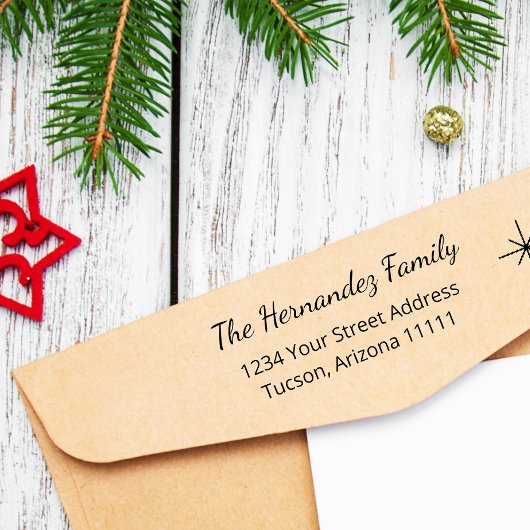 Simple Snowflake Family Weihnachten Rücksendeadres Permastempel