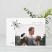 Simple Snowflake Japandi Weihnachts-Foto Feiertagskarte (Stehend Vorderseite)