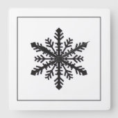 Simple Snowflake Quadratische Wanduhr (Vorderseite)