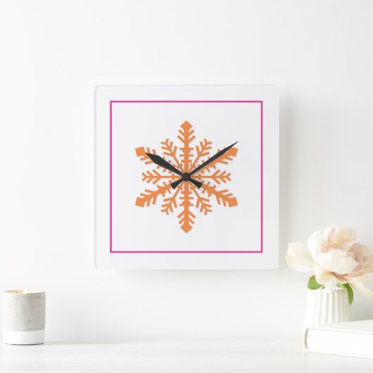 Simple Snowflake Quadratische Wanduhr (Zuhause)