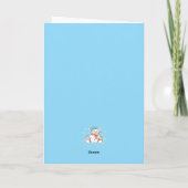 Simple Snowman Blue Holiday Personalize Karte (Rückseite)