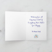Simple Snowman Blue Holiday Personalize Karte (Innenseite)