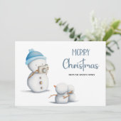 Simple Snowman Fotograf Frohe Weihnachten (Stehend Vorderseite)