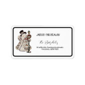 Simple Snowman Lamp Post Adressaufkleber (Vorne)