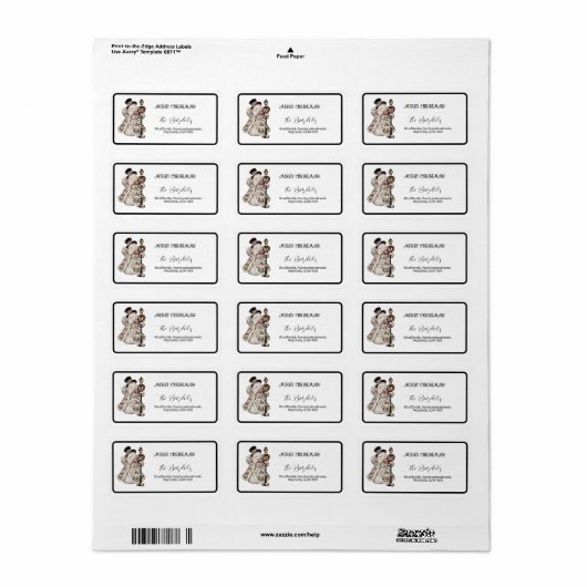 Simple Snowman Lamp Post Adressaufkleber (Vorne)