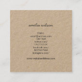 Simple Social Media Rustic Vielen Dank Kraft Quadratische Visitenkarte (Rückseite)