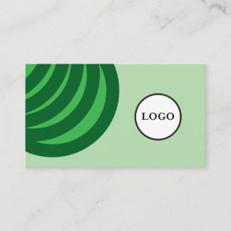 Simple Soft Green Black Stylish Business Card Visitenkarte