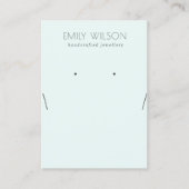 Simple Soft Sky Blue Aqua Necklace Earring Display Visitenkarte (Vorderseite)