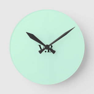Simple solid color add name text m runde wanduhr