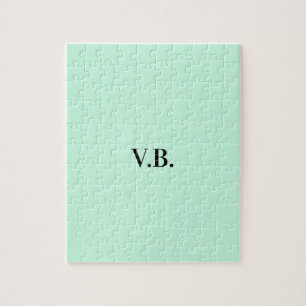 Simple solid color add name text monogram puzzle