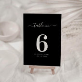 Simple Solid Color Black Wedding Table Number Tischnummer