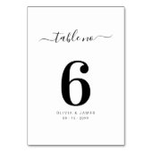 Simple Solid Color White Wedding Table Number Tischnummer (Vorderseite)
