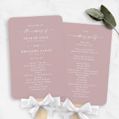 Simple Solid Dusty Mauve Wedding Zeremony Program Fächer