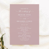 Simple Solid Dusty Mauve Wedding Zeremony Program Programm
