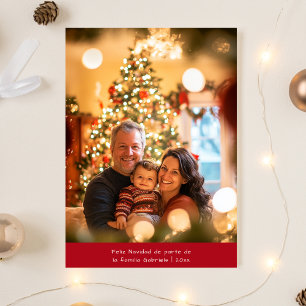 Simple Spanish Christmas Feliz Navidad Foto Red Feiertagskarte
