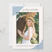 Simple Splashes Blue Foto Graduation Party Einladung (Vorderseite)