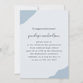 Simple Splashes Blue Foto Graduation Party Einladung (Rückseite)