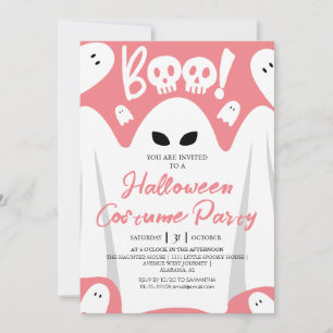 Simple Spooky Boo Ghost Halloween Kostüm Party Einladung