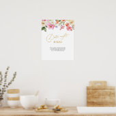 Simple Spring Floral Date Night Idea Game Sign Poster (Küche)
