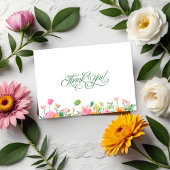 Simple Spring Floral Typografy Dankeskarte